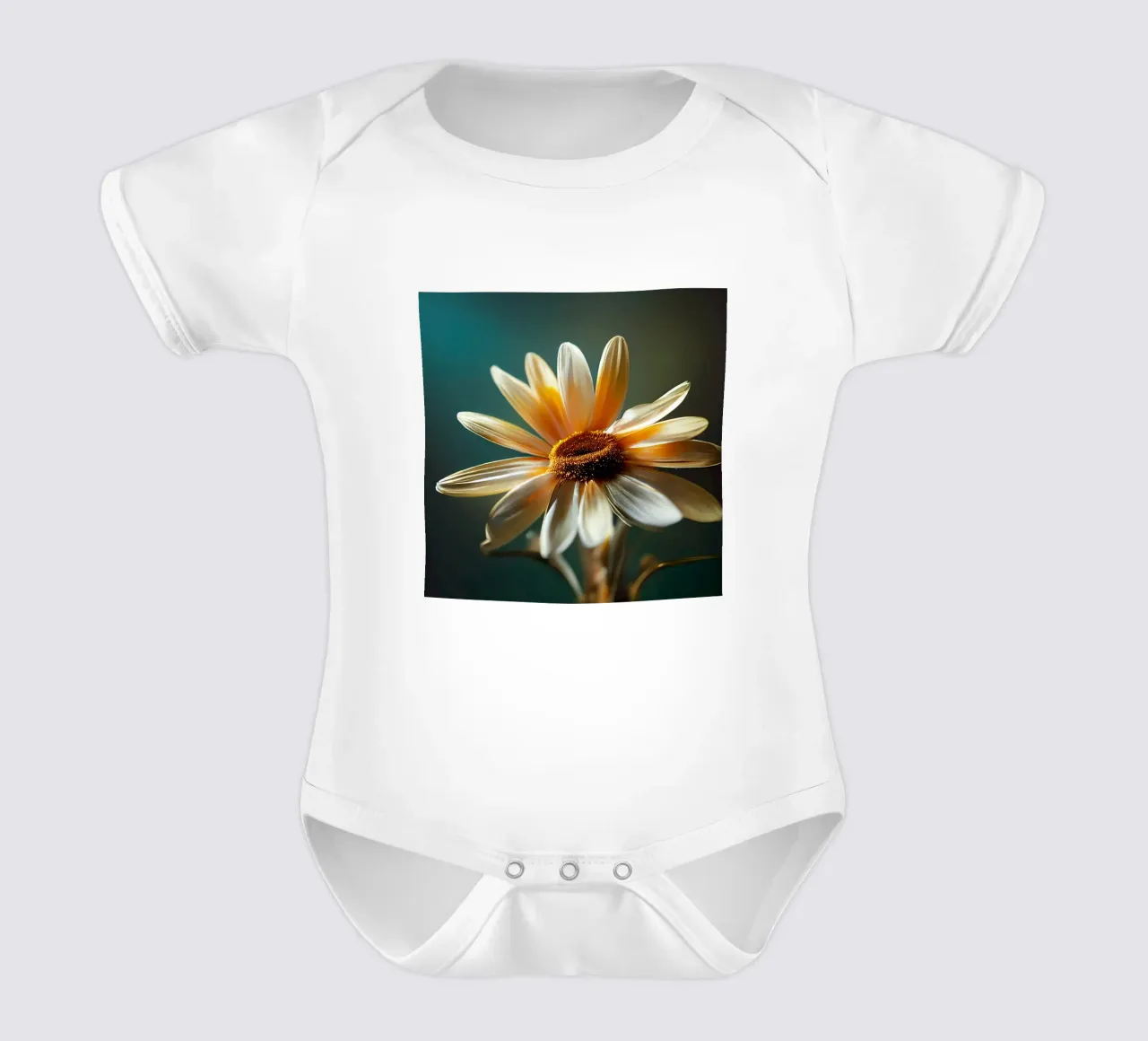 Macro margherita body neonato maniche corte da Bold Blooms
