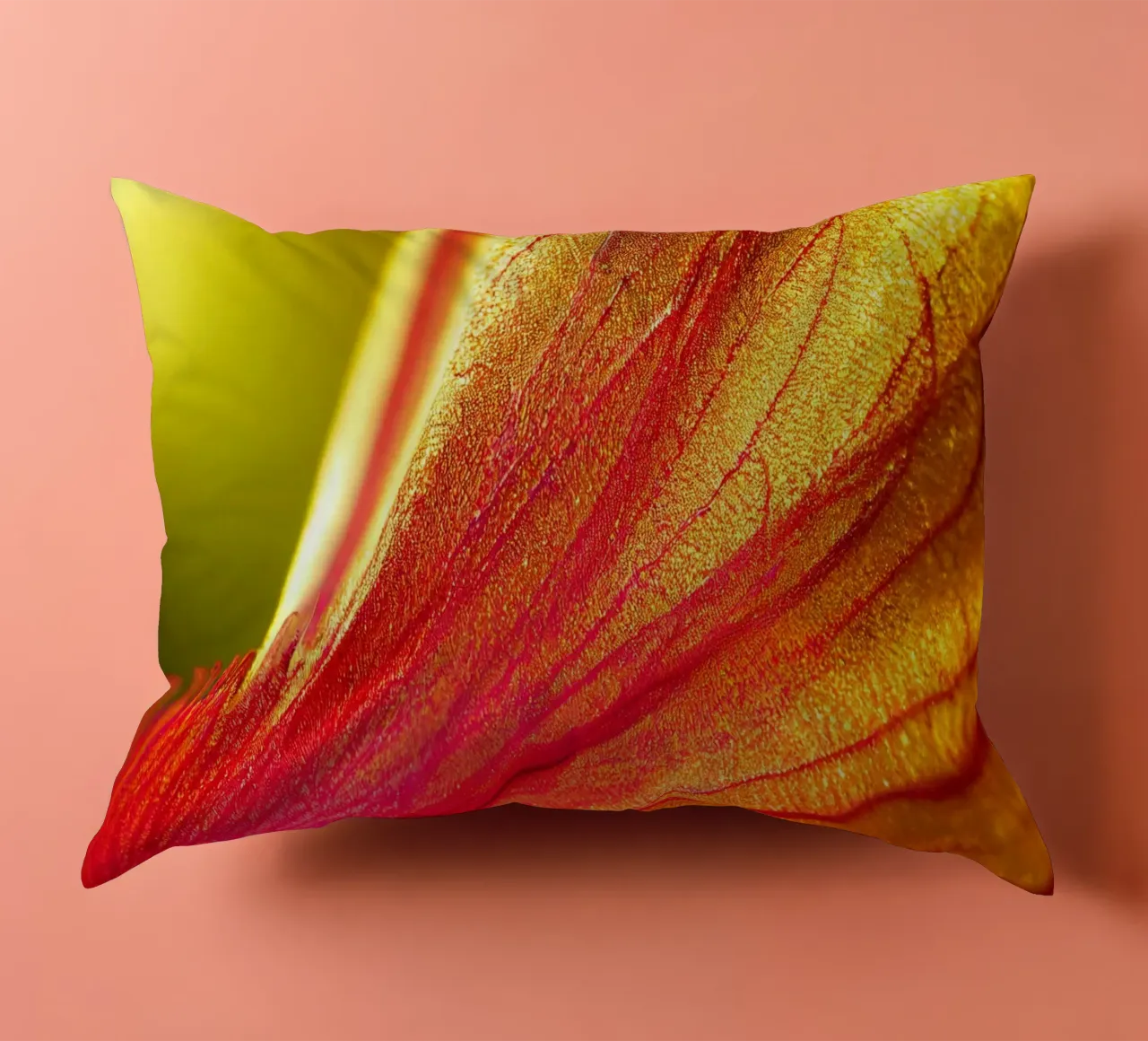 Makro Delonix Regia Blume Kissen von Bold Blooms
