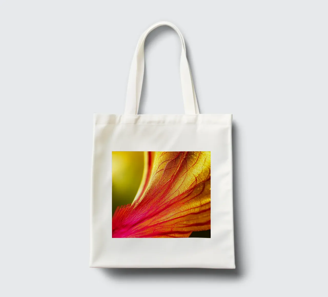 Macro Delonix Regia Flower borsa in juta da Bold Blooms