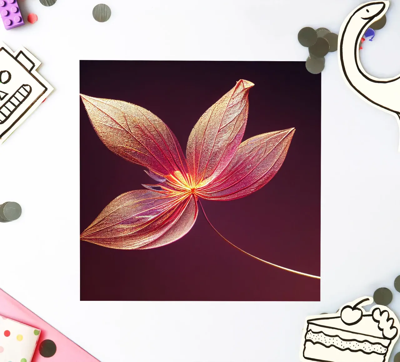 Macro Delonix Regia Flower adesivo da Bold Blooms