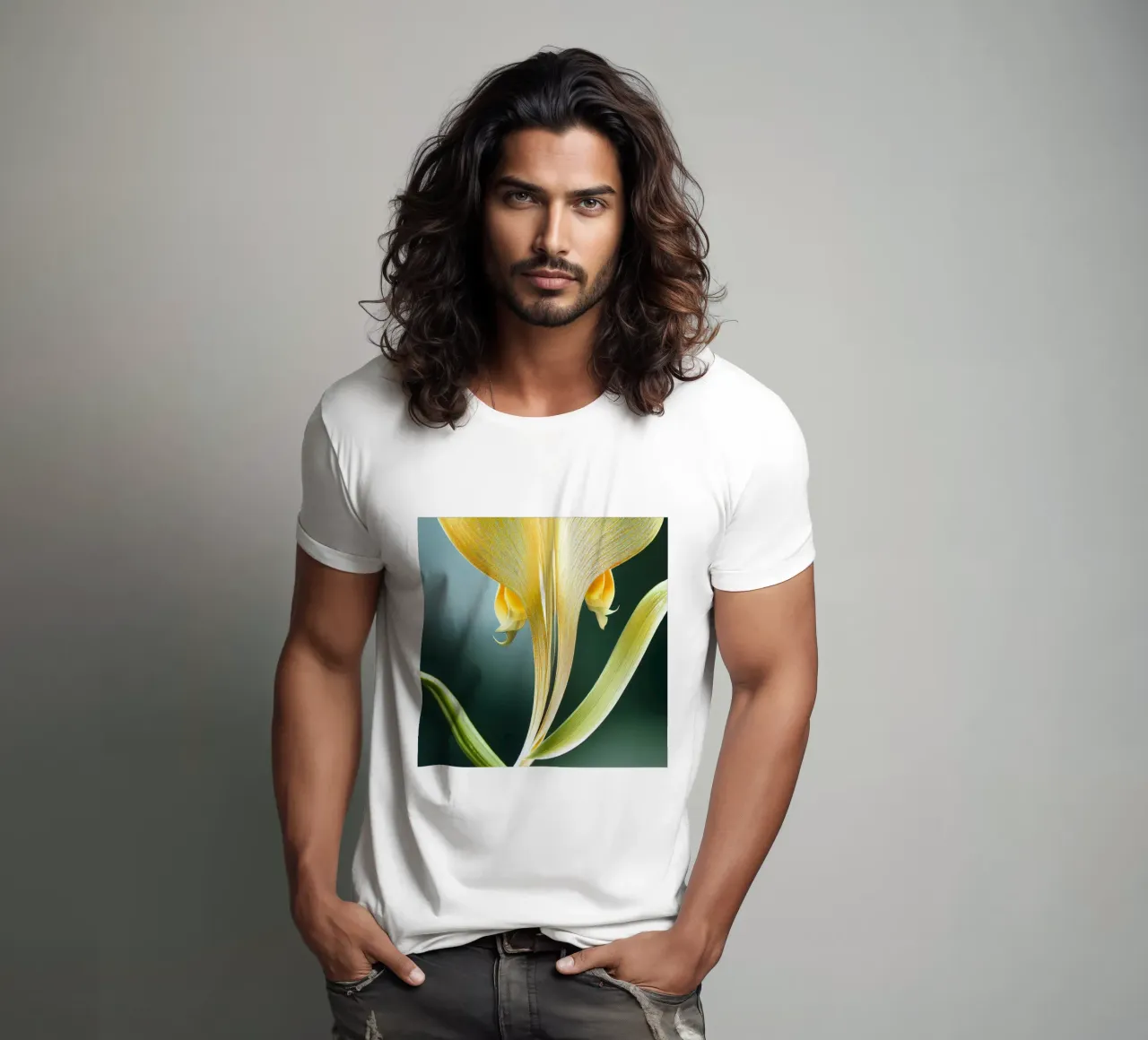 Macro fiore di orchidea coda di volpe t-shirt da Bold Blooms