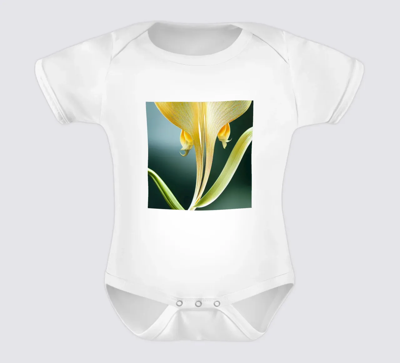 Macro fiore di orchidea coda di volpe body neonato maniche corte da Bold Blooms
