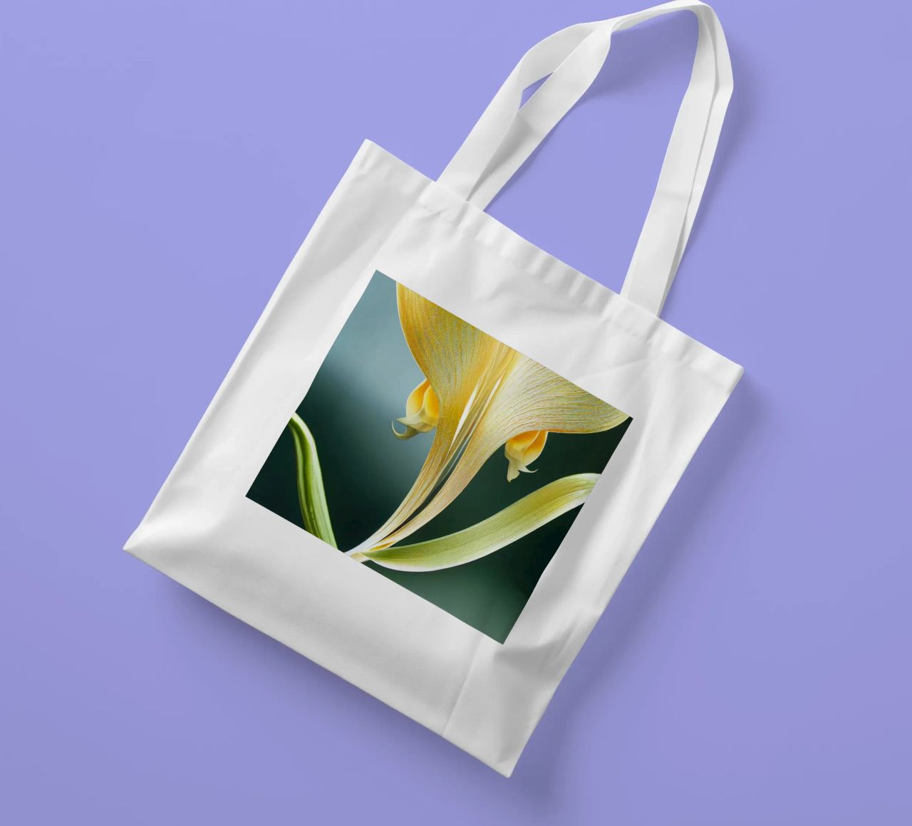 Macro fiore di orchidea coda di volpe borsa in juta da Bold Blooms