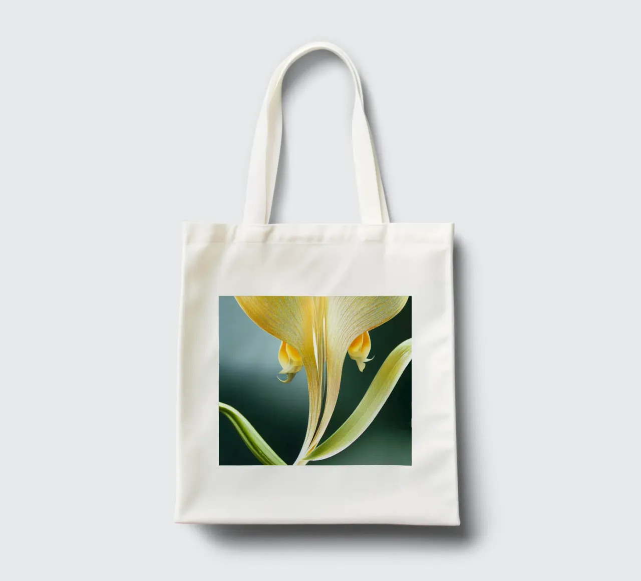 Macro fiore di orchidea coda di volpe borsa in juta da Bold Blooms