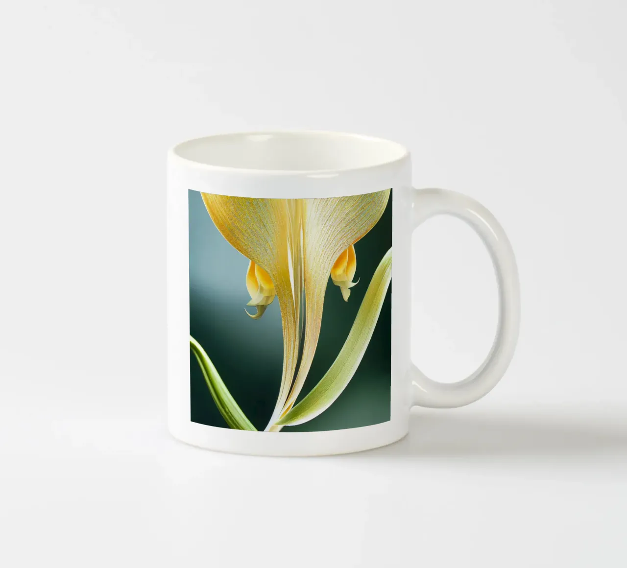 Makro Fuchsschwanz Orchidee Blume Keramik Tasse von Bold Blooms