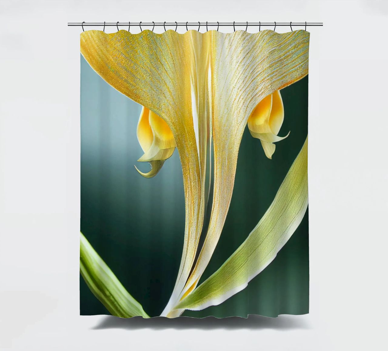 Macro fiore di orchidea coda di volpe tenda da doccia da Bold Blooms