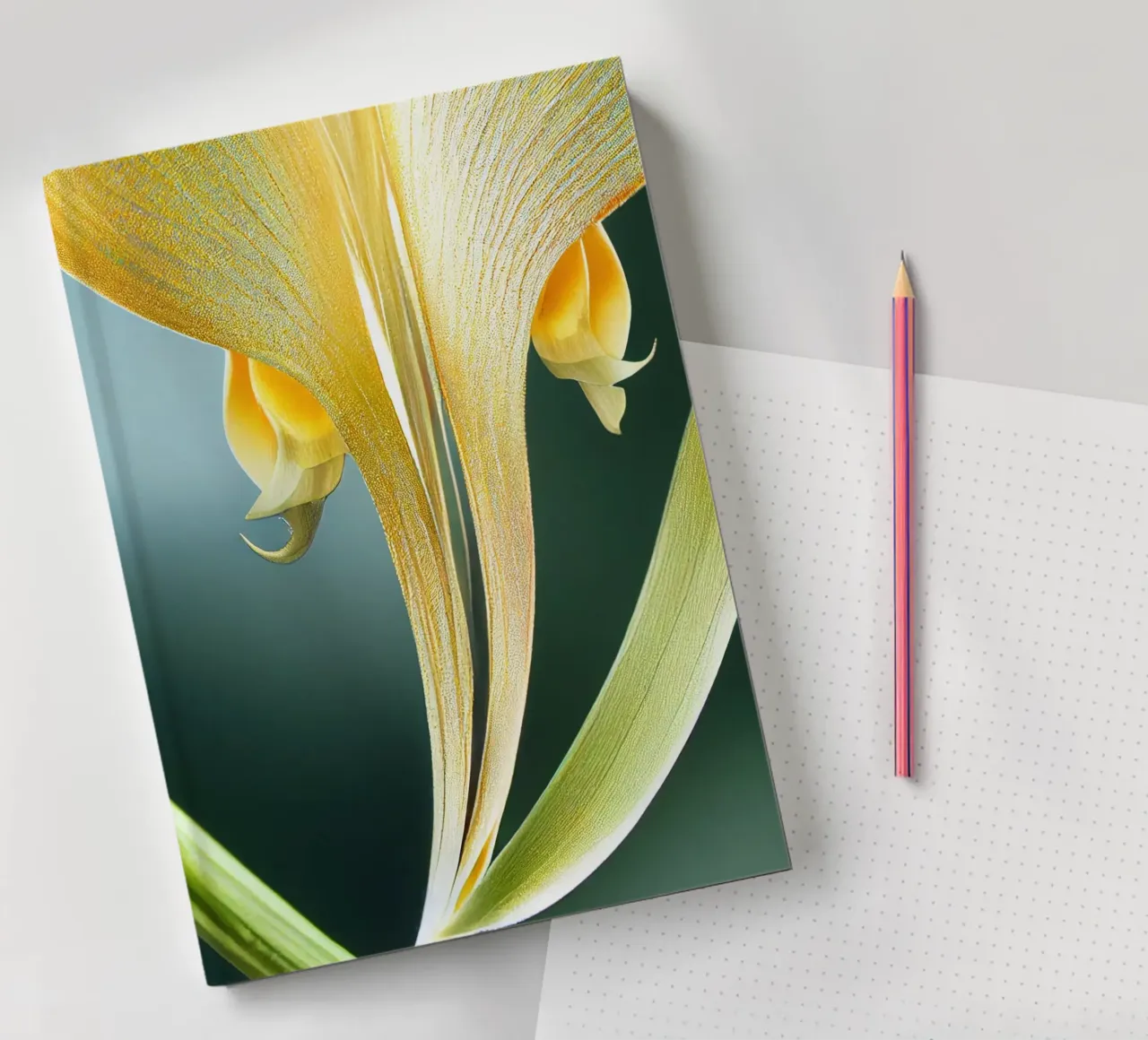 Makro Fuchsschwanz Orchidee Blume Notizbuch von Bold Blooms