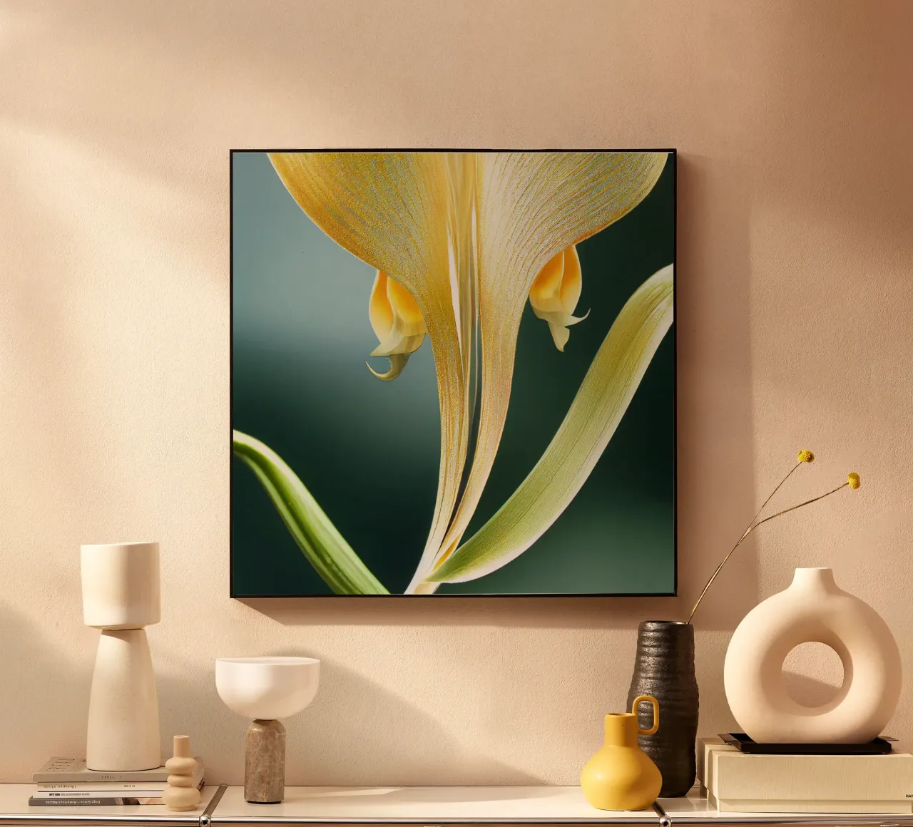 Macro fiore di orchidea coda di volpe alluminio dibond da Bold Blooms