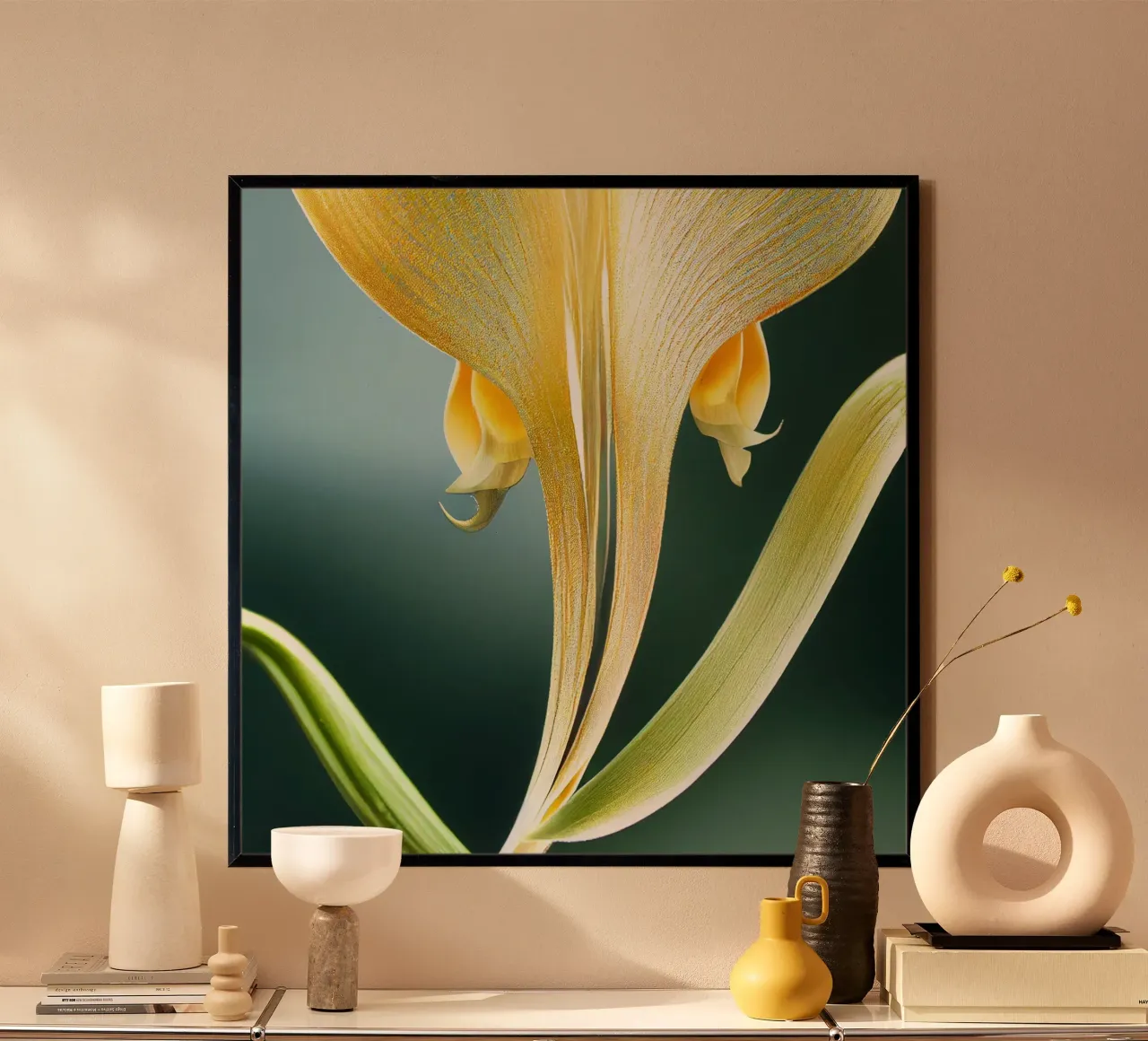 Makro Fuchsschwanz Orchidee Blume Hahnemühle von Bold Blooms