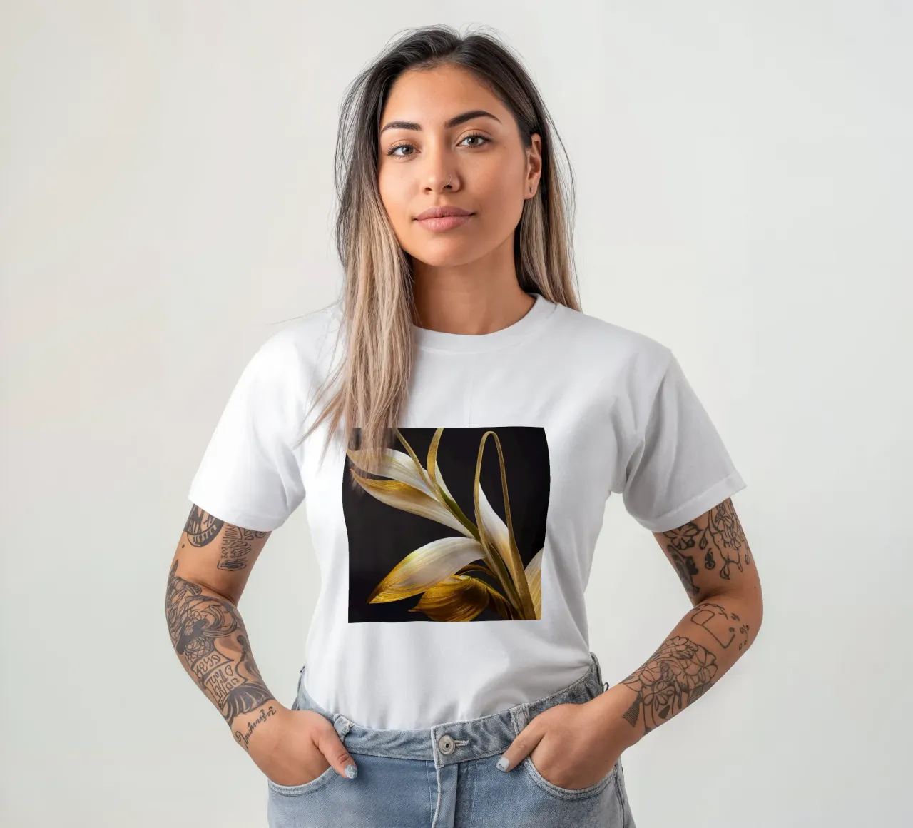 Macro fiore di orchidea coda di volpe t-shirt da Bold Blooms