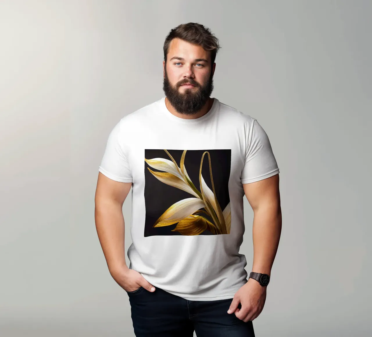 Macro fiore di orchidea coda di volpe t-shirt da Bold Blooms