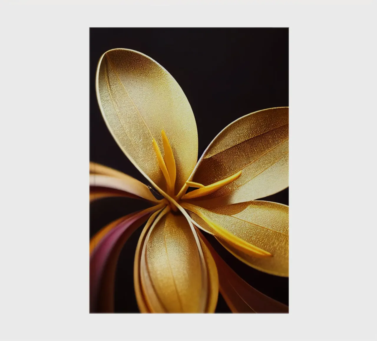 Macro Golden Frangipani Flower notebook by Bold Blooms