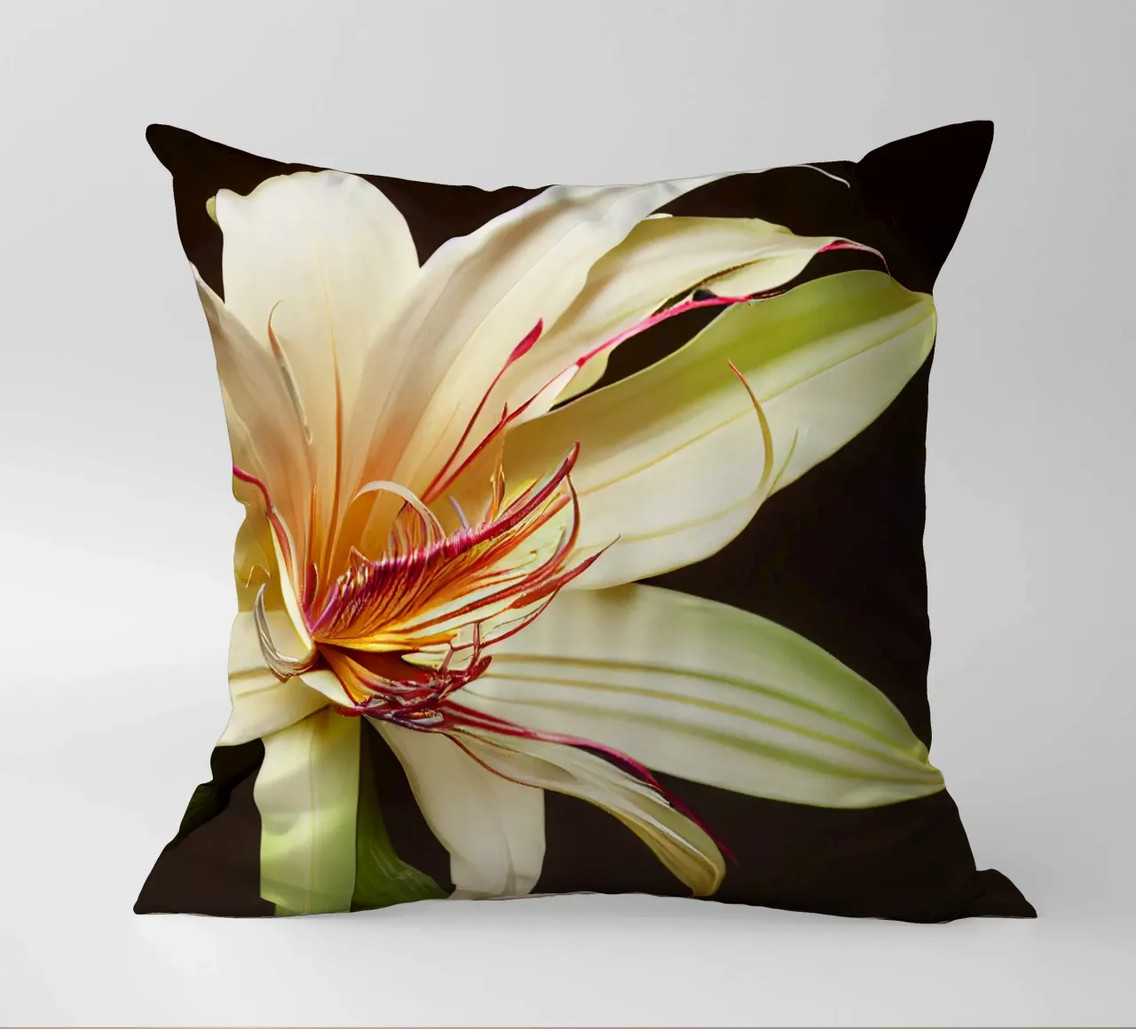 Macro Grande fiore di giglio crinum cuscino da Bold Blooms
