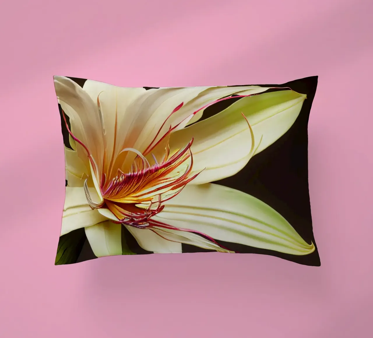 Macro Grande fiore di giglio crinum cuscino da Bold Blooms