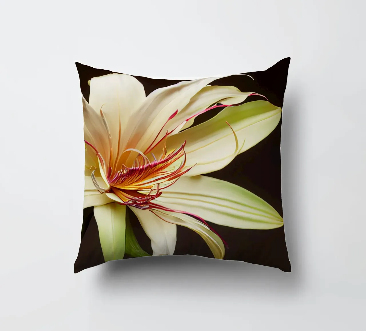 Macro Grande fiore di giglio crinum cuscino da Bold Blooms