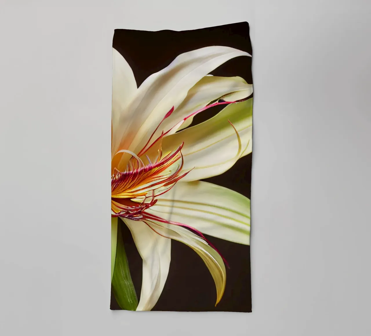 Macro Grande fiore di giglio crinum asciugamano da bagno da Bold Blooms
