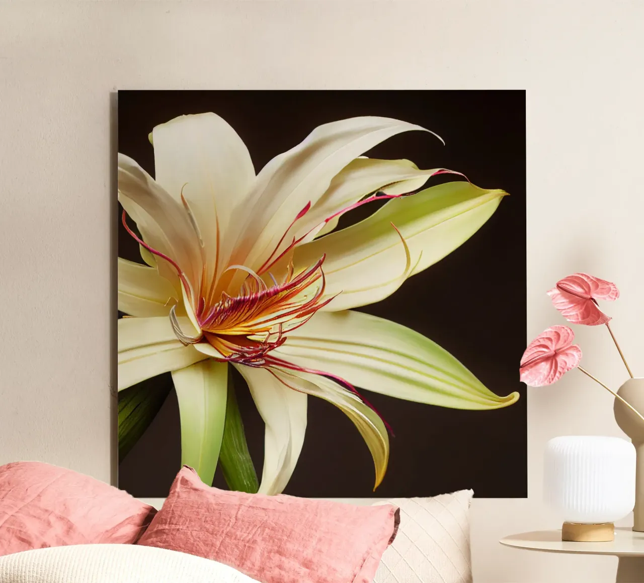 Macro Grande fiore di giglio crinum alluminio dibond da Bold Blooms