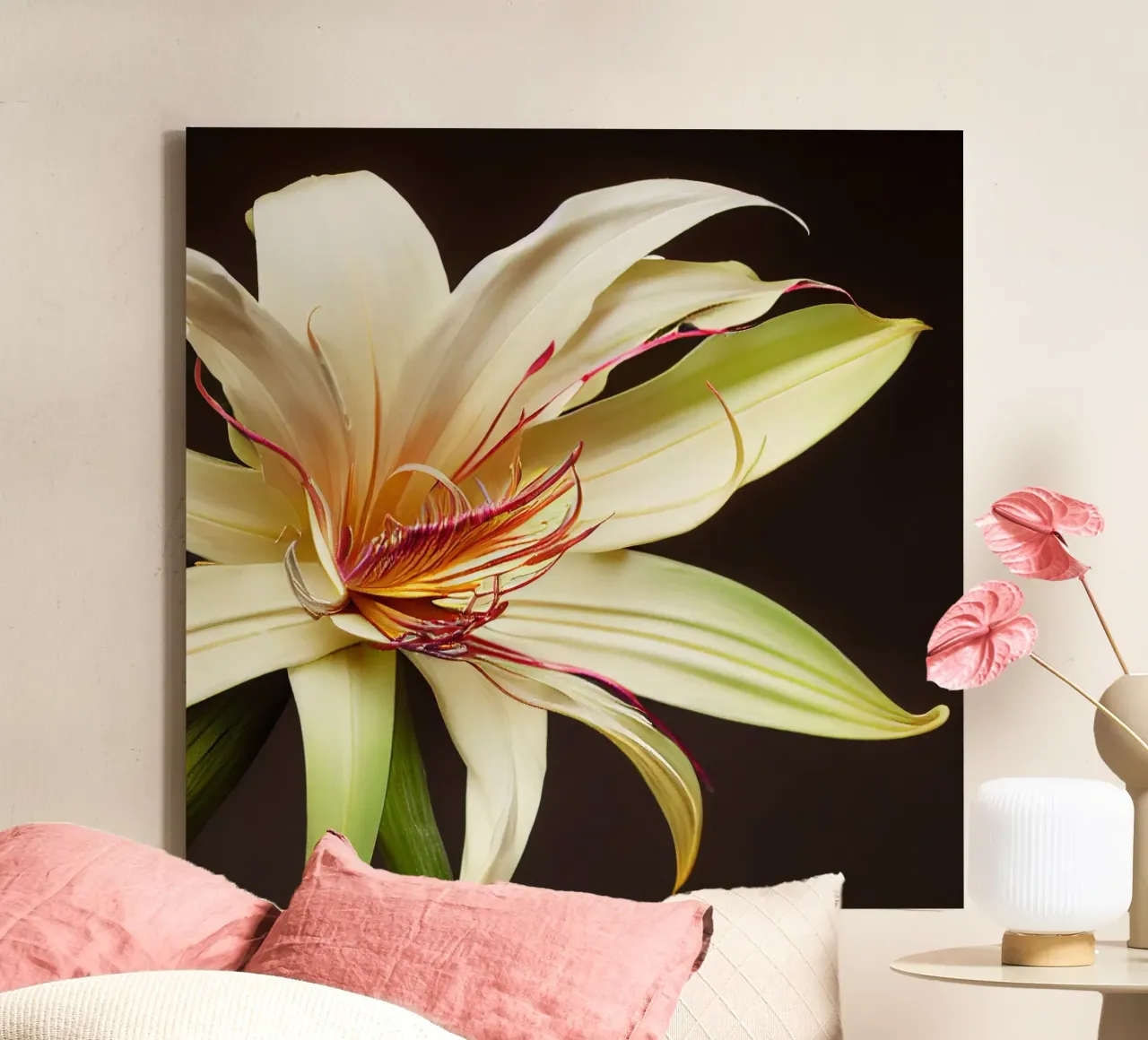 Macro Grande fiore di giglio crinum tela da Bold Blooms