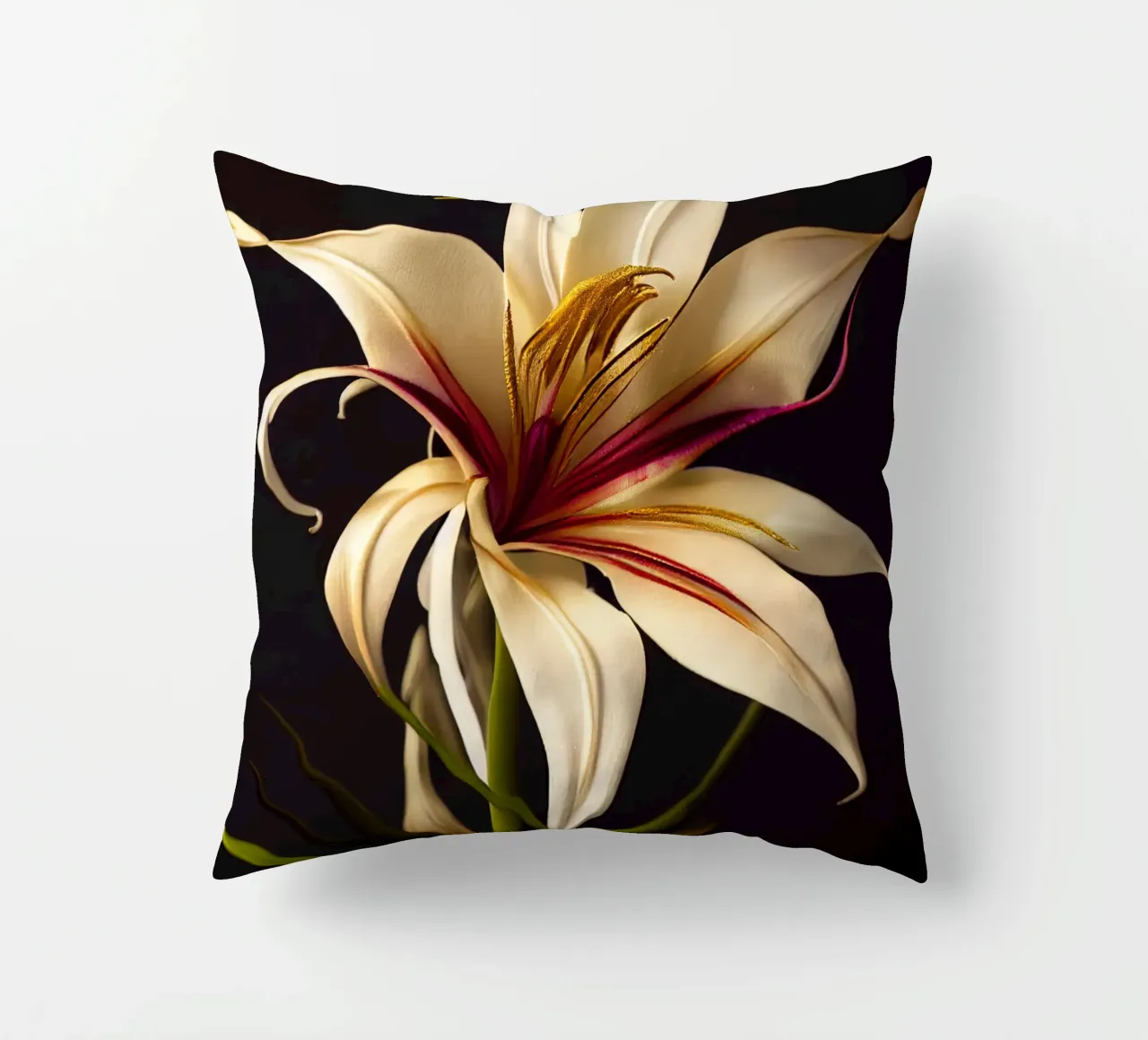 Macro Grande fiore di giglio crinum cuscino da Bold Blooms