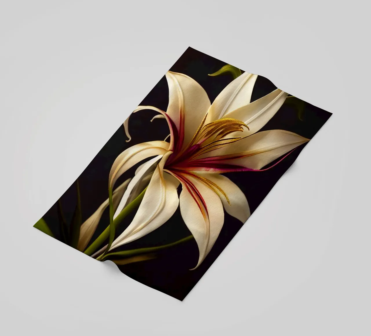 Macro Flor de lirio Grand Crinum toalla de playa de Bold Blooms