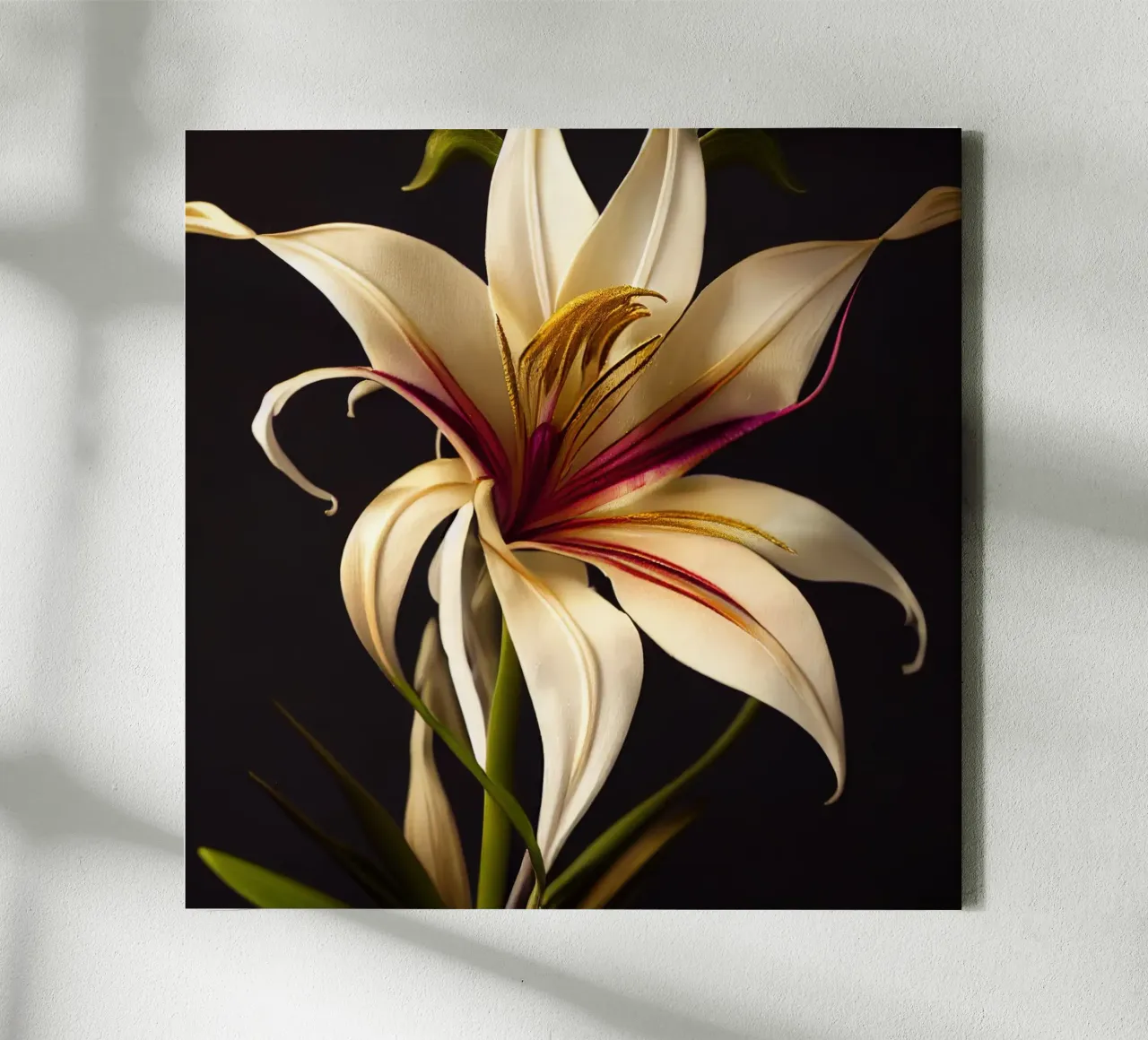 Macro Grande fiore di giglio crinum tela con Cornice a cassetta da Bold Blooms