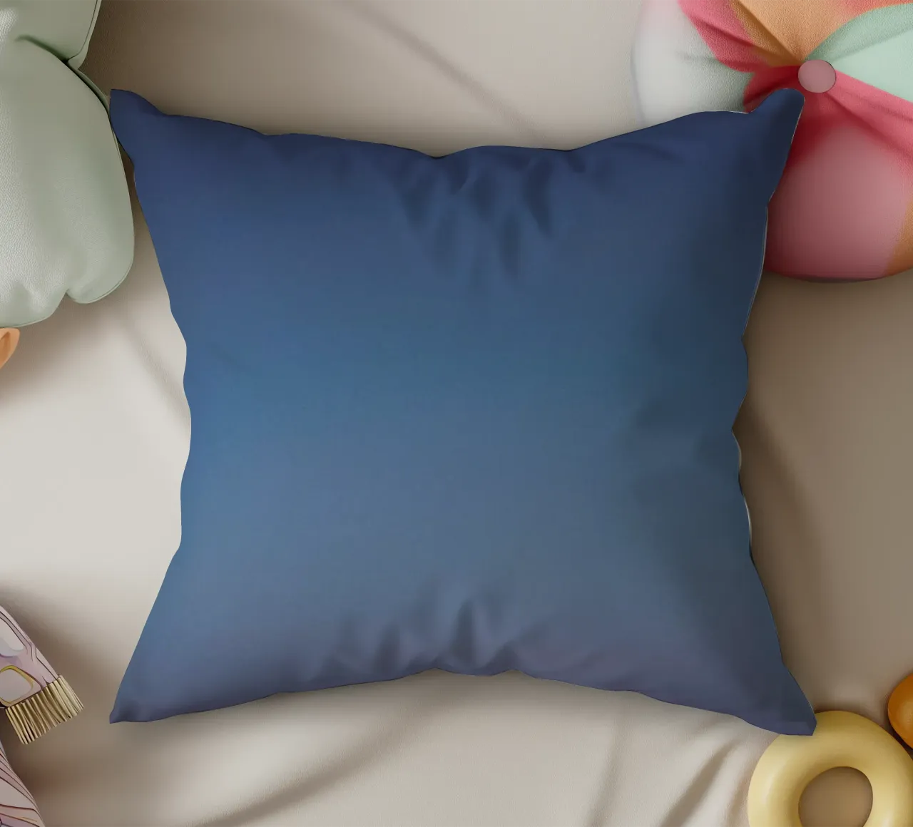 Blue decorative cushion by Chris Abatzis