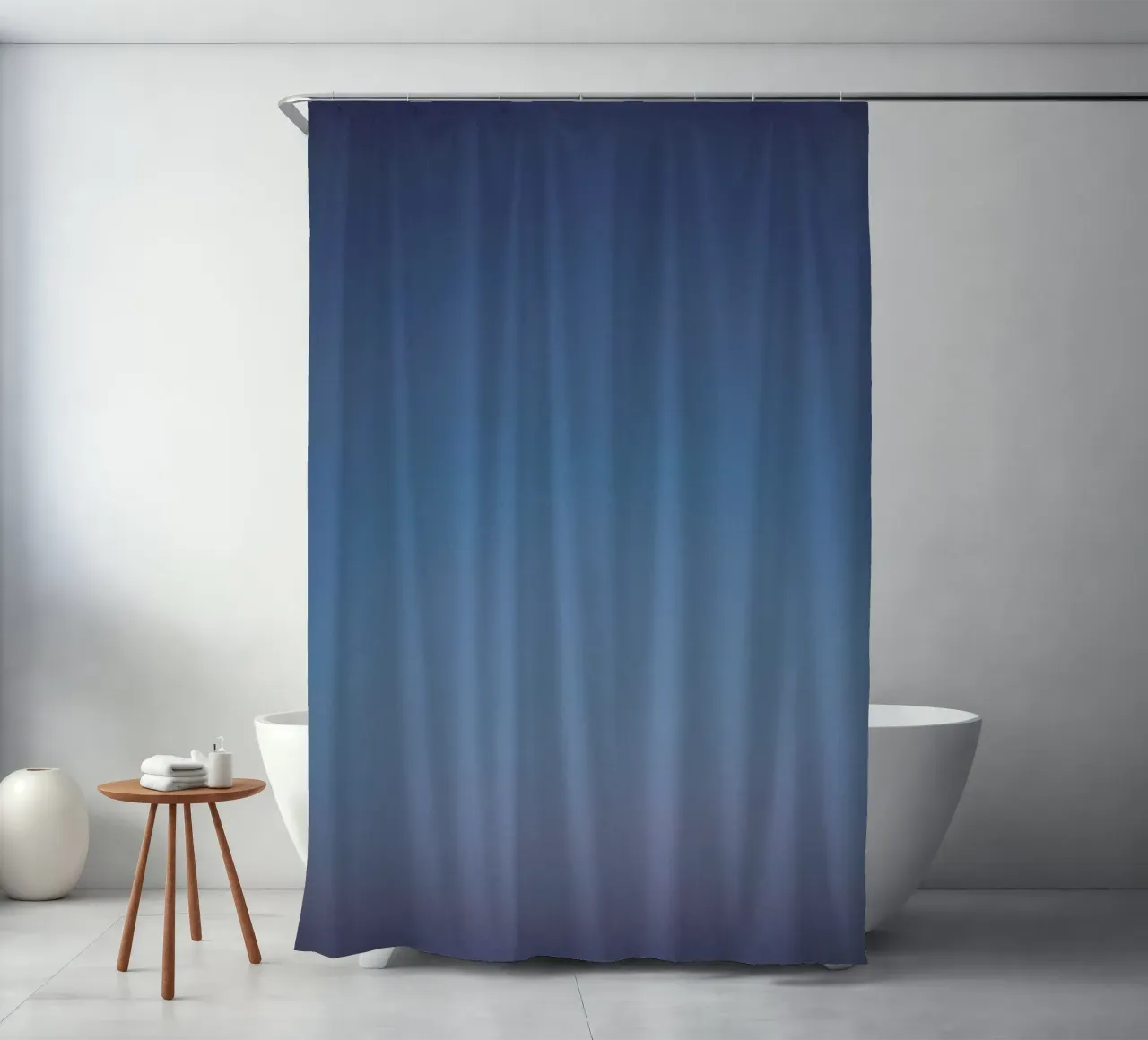 Blue shower curtain by Chris Abatzis