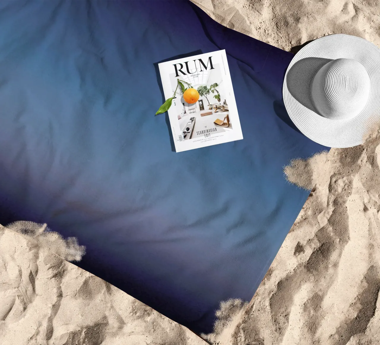 Blue beach towel by Chris Abatzis