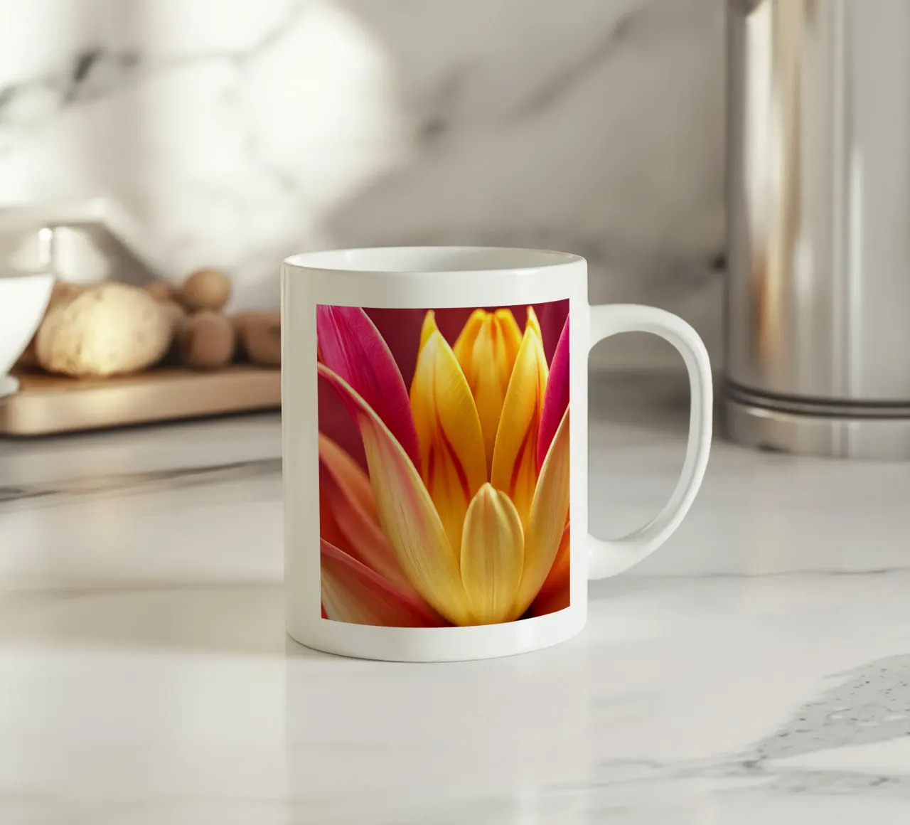 Macro fiore di tulipano indiano tazza in ceramica da Bold Blooms