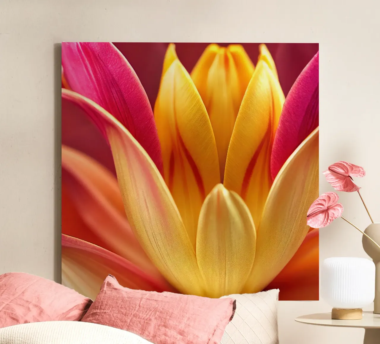 Macro fiore di tulipano indiano tela con Cornice a cassetta da Bold Blooms