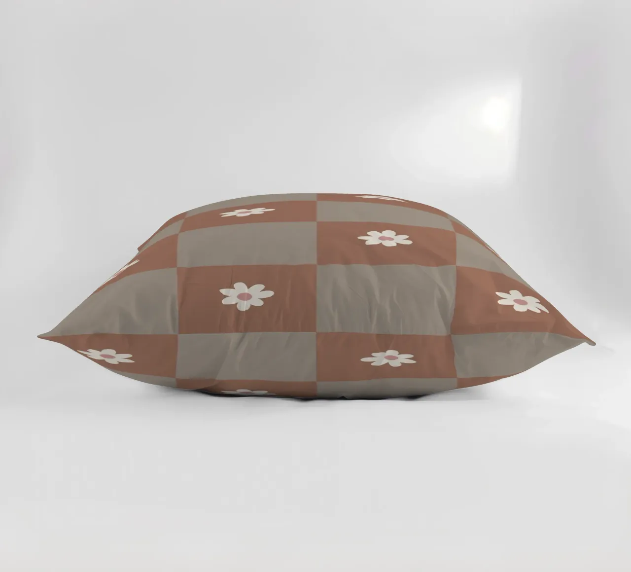 Daisy grid - mocha mousse decorative cushion by Wackapacka