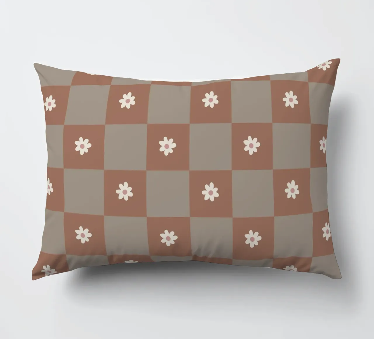 Daisy grid - mocha mousse decorative cushion by Wackapacka