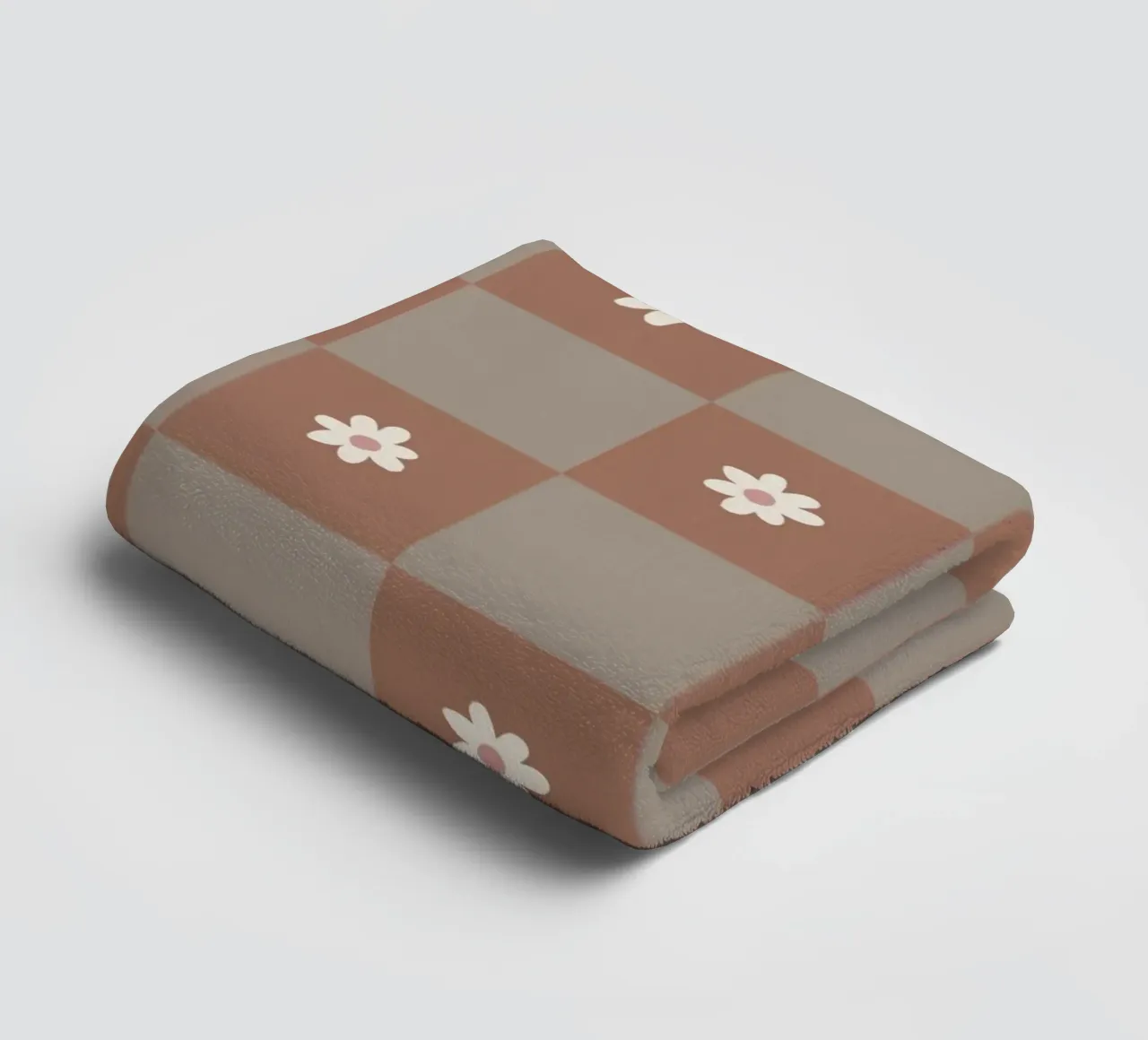 Daisy grid - mocha mousse towel by Wackapacka