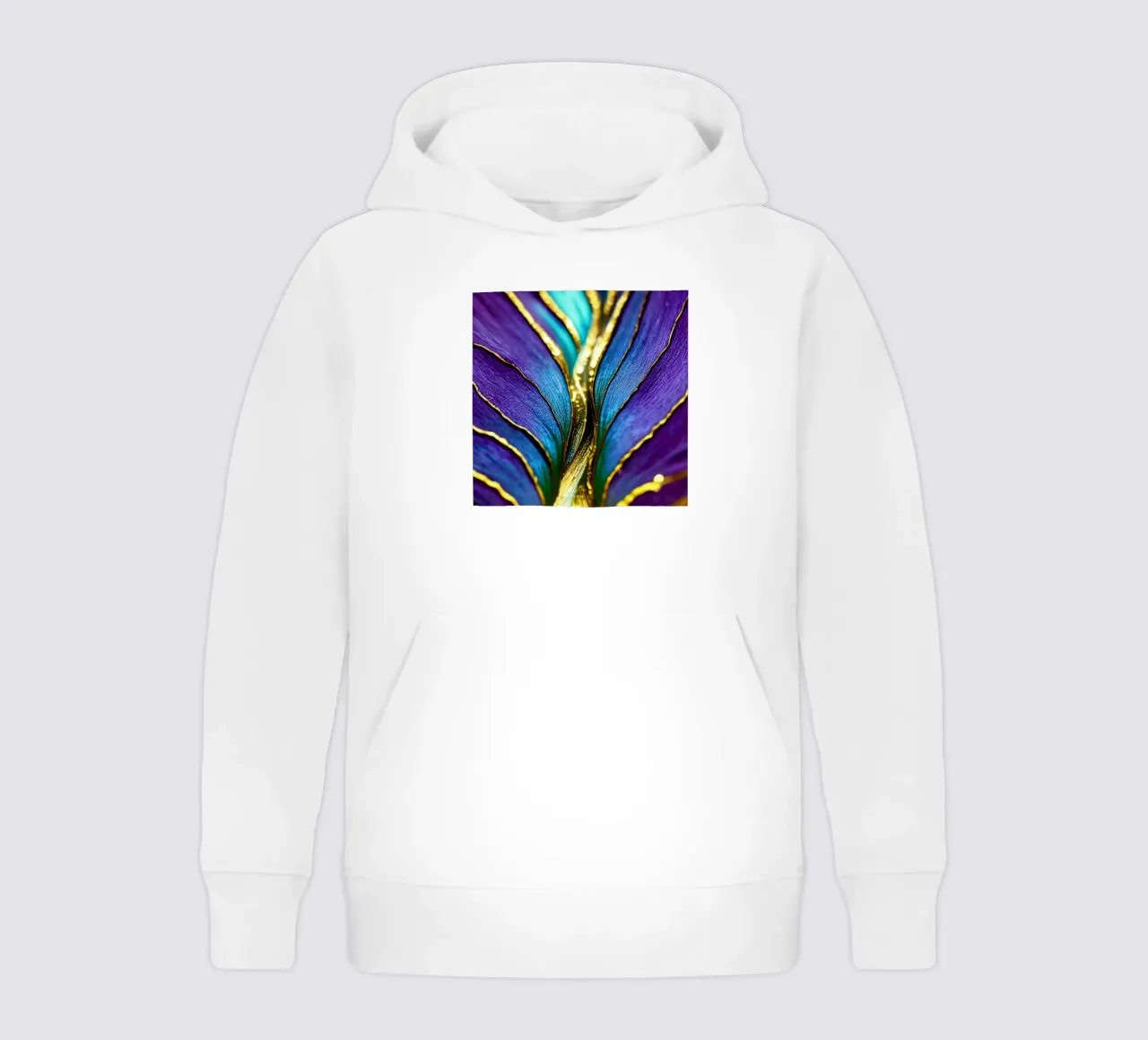 Macro Fiore indaco felpa bambino con cappuccio da Bold Blooms