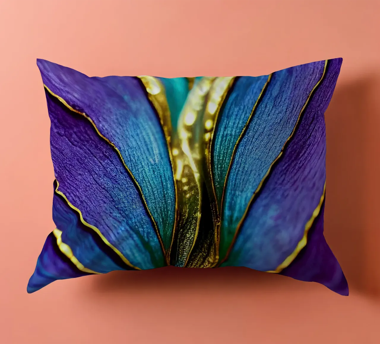 Macro Fiore indaco cuscino da Bold Blooms