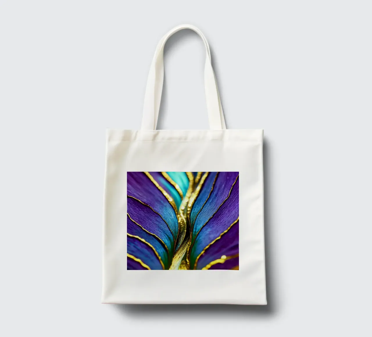 Macro Fiore indaco borsa in juta da Bold Blooms