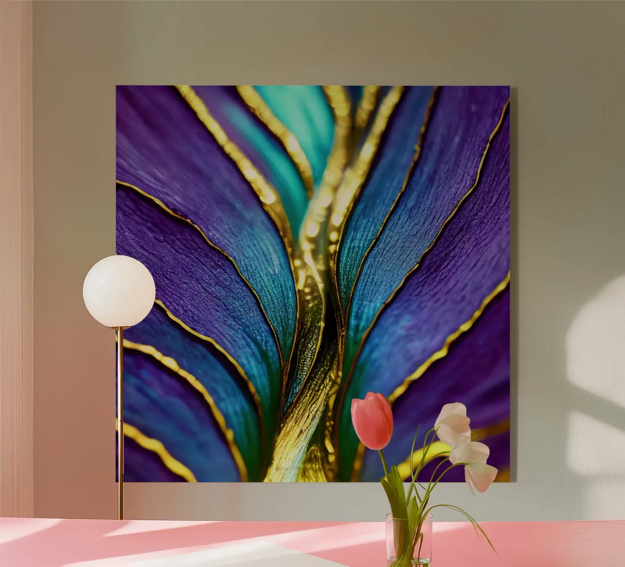 Macro Fiore indaco plexiglass da Bold Blooms