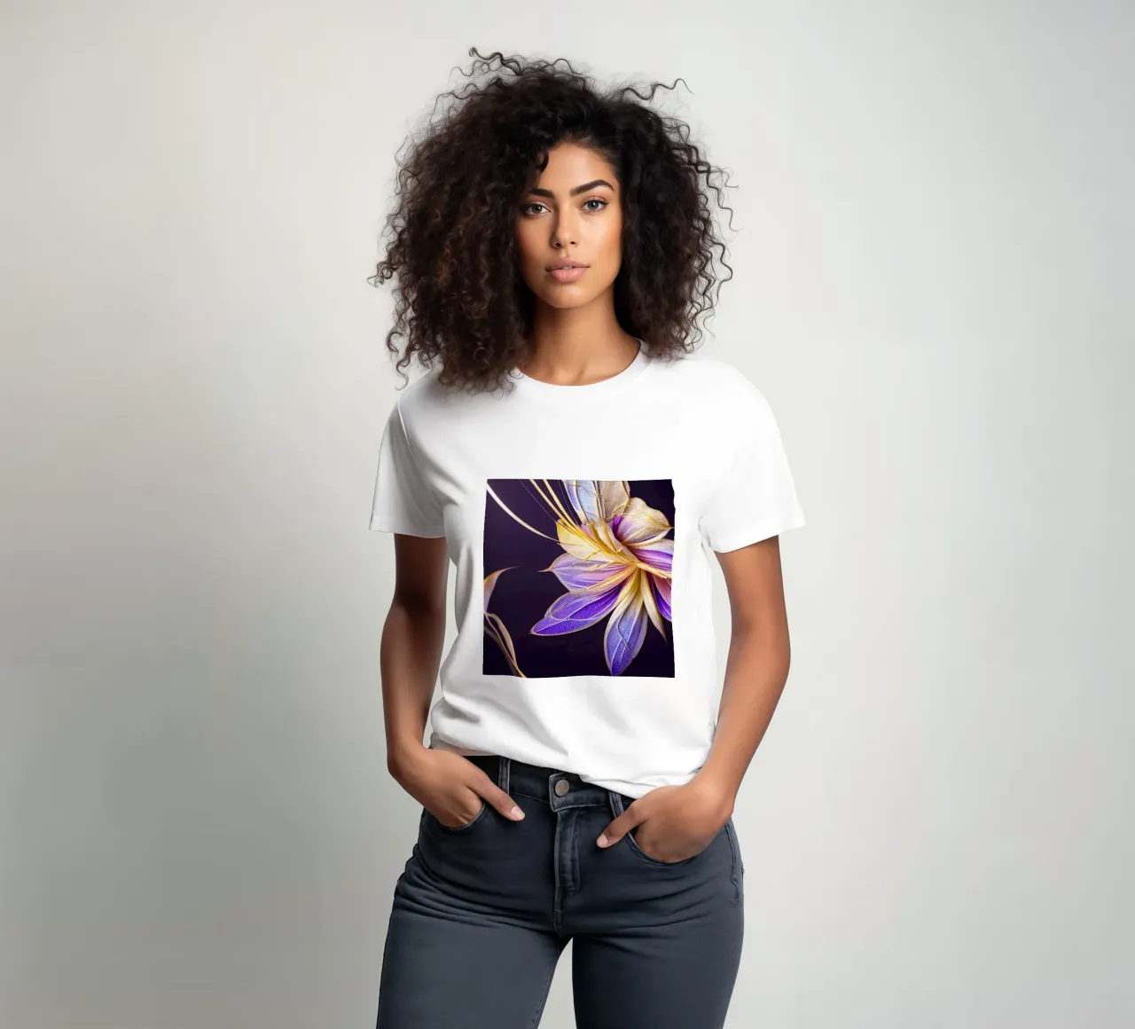 Macro Fiore indaco t-shirt da Bold Blooms