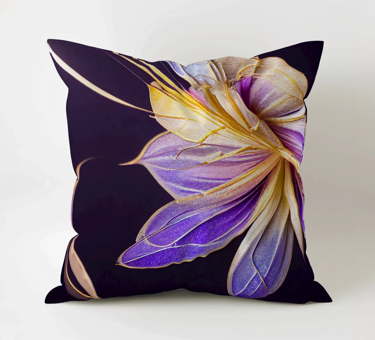 Macro Fiore indaco cuscino da Bold Blooms