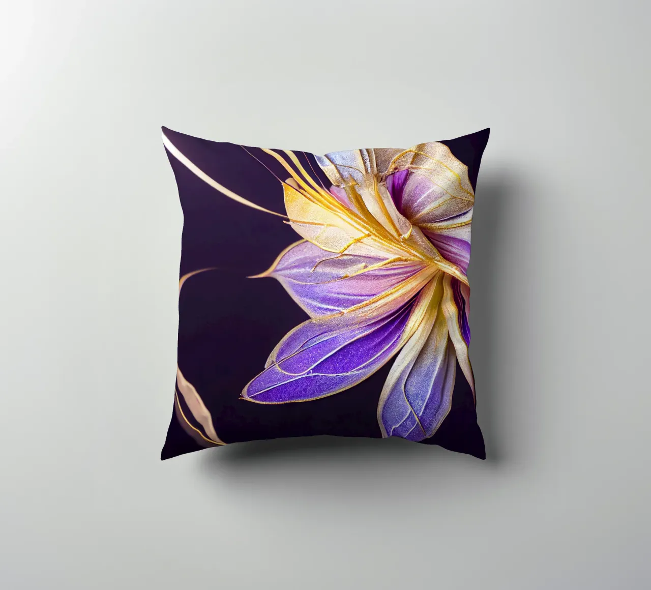 Macro Fiore indaco cuscino da Bold Blooms