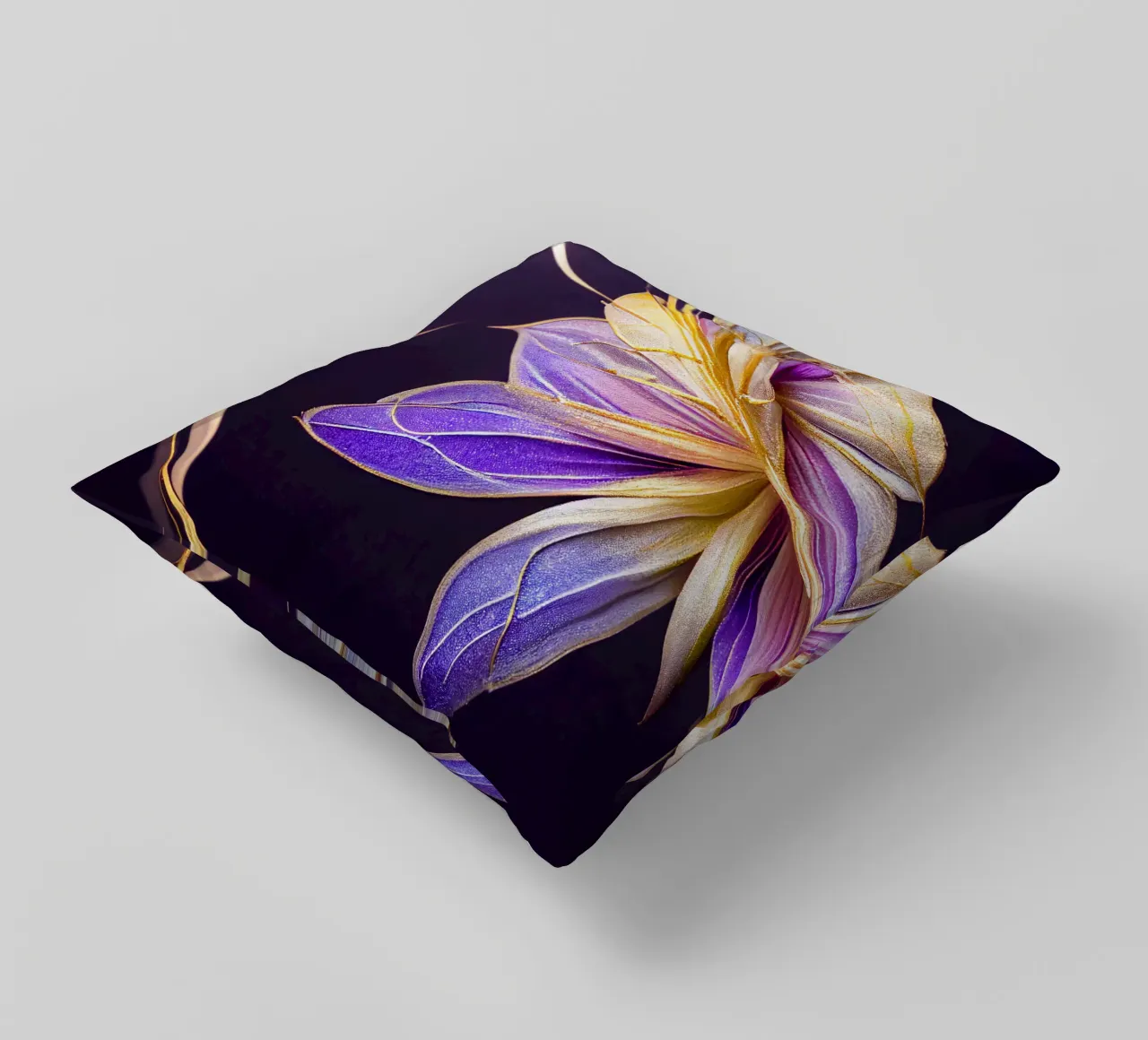 Macro Fiore indaco cuscino da Bold Blooms