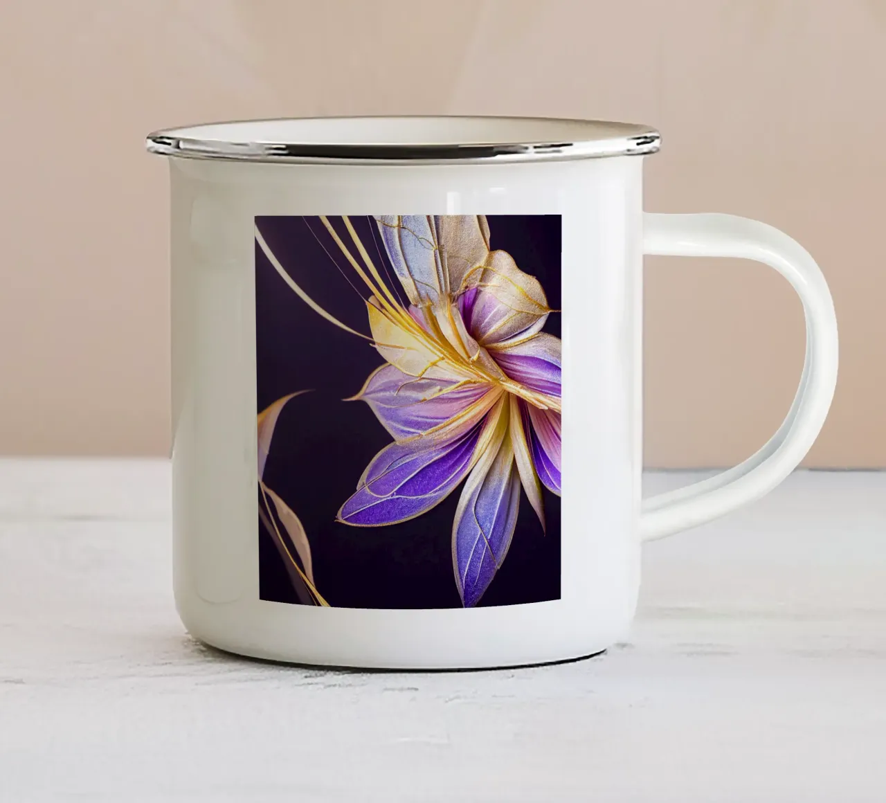 Macro Fiore indaco tazza in smalto da Bold Blooms