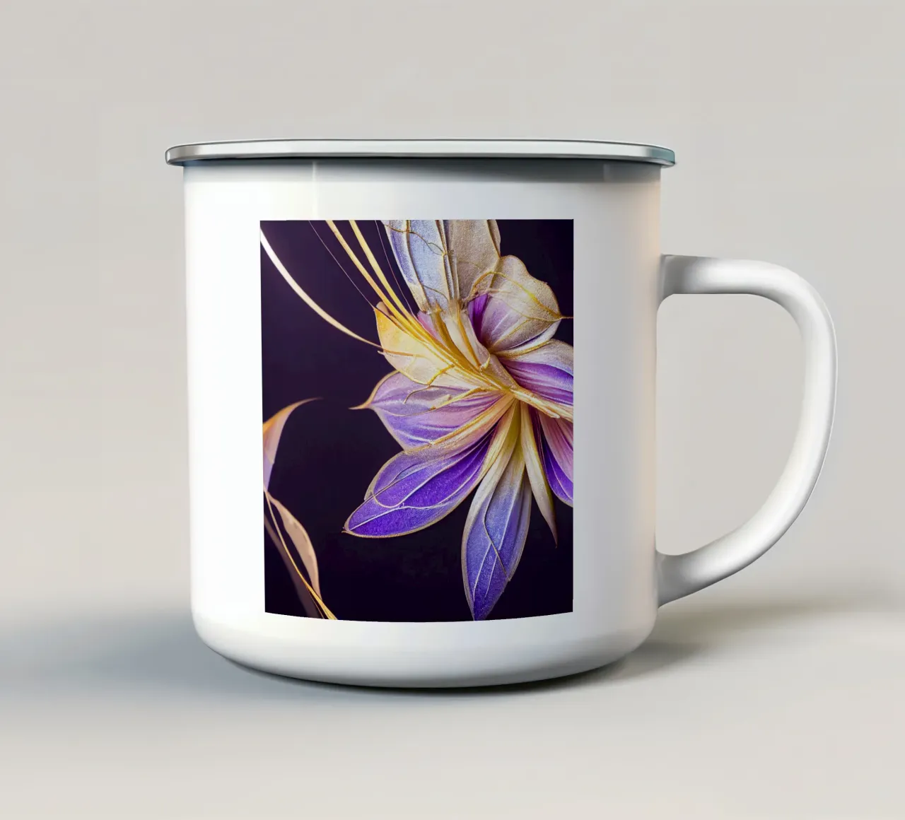 Macro Fiore indaco tazza in smalto da Bold Blooms