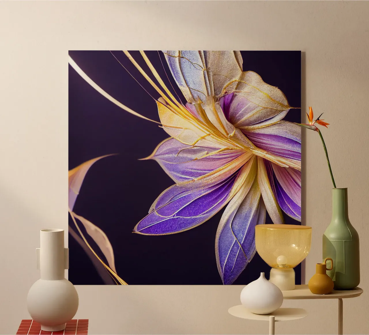 Macro Fiore indaco plexiglass da Bold Blooms
