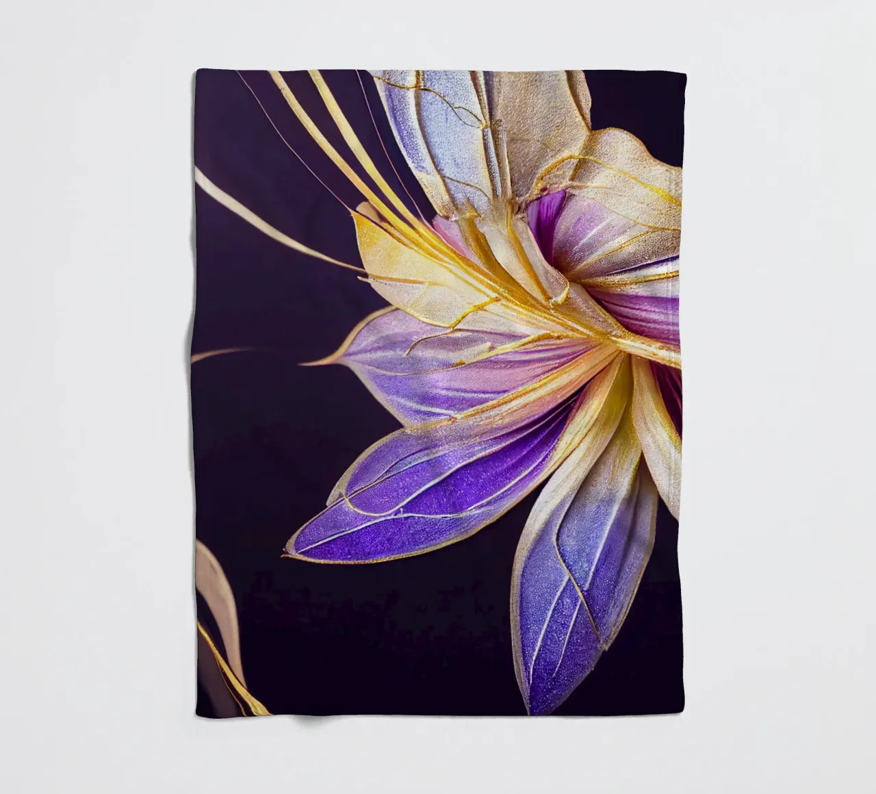 Macro Fiore indaco coperta in pile da Bold Blooms