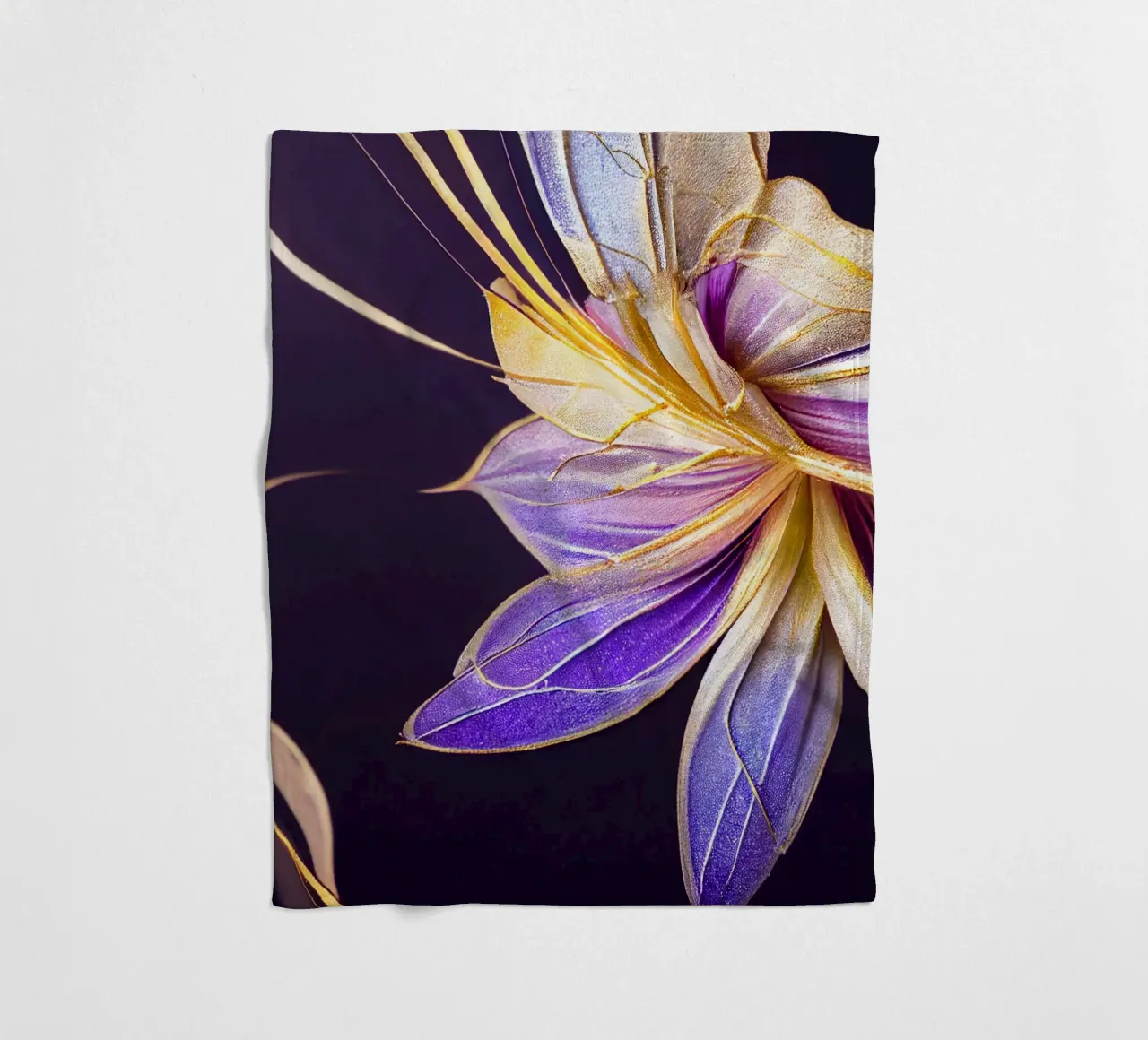 Macro Fiore indaco coperta in pile da Bold Blooms