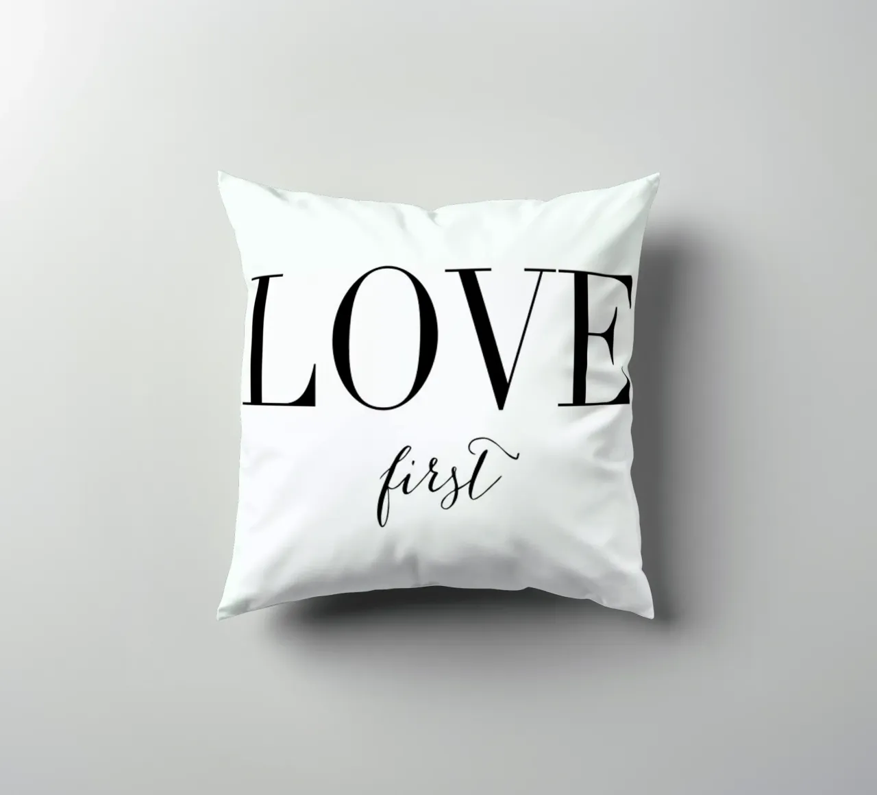 Love First decorative cushion by Amy & Kurt