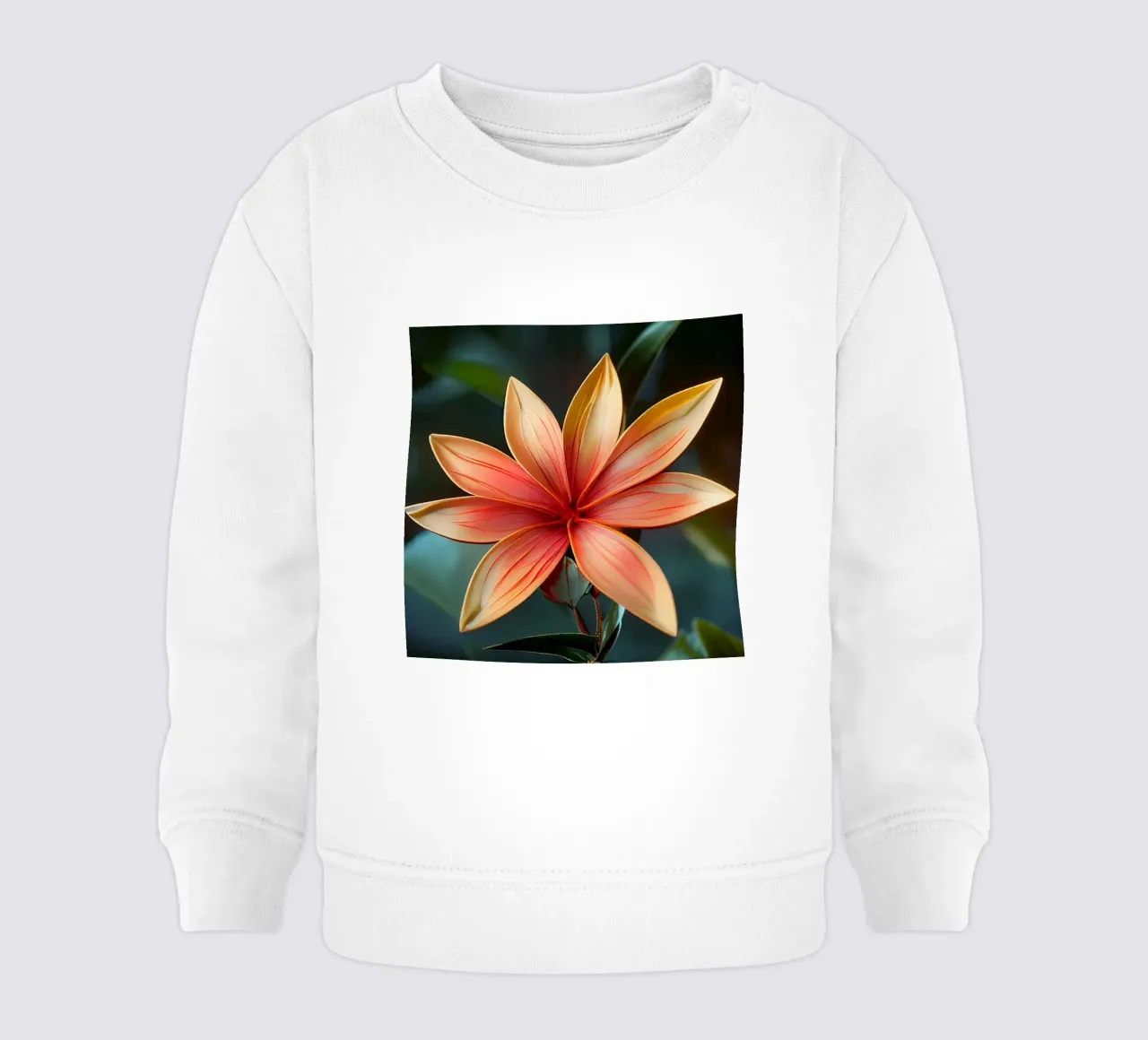 Macro Ixora Coccinea bloem baby sweatshirt van Bold Blooms