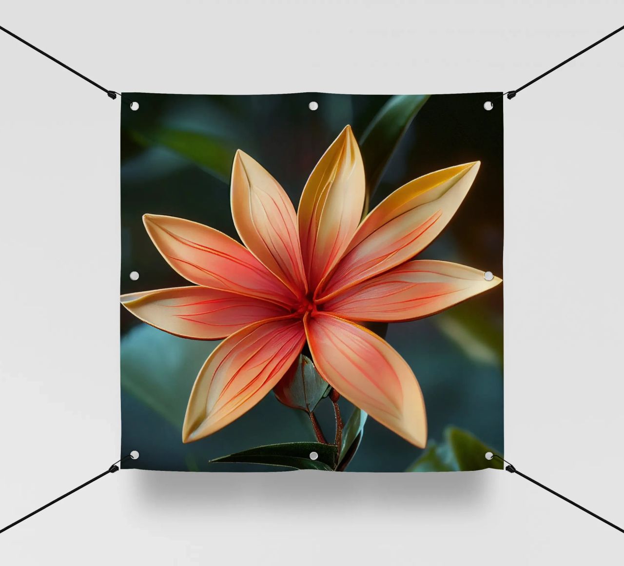Macro Ixora Coccinea Flower telo in pvc da Bold Blooms