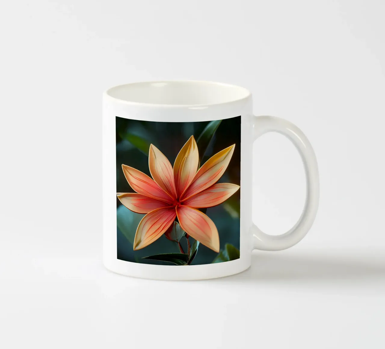 Macro Flor Ixora Coccinea taza de cerámica de Bold Blooms